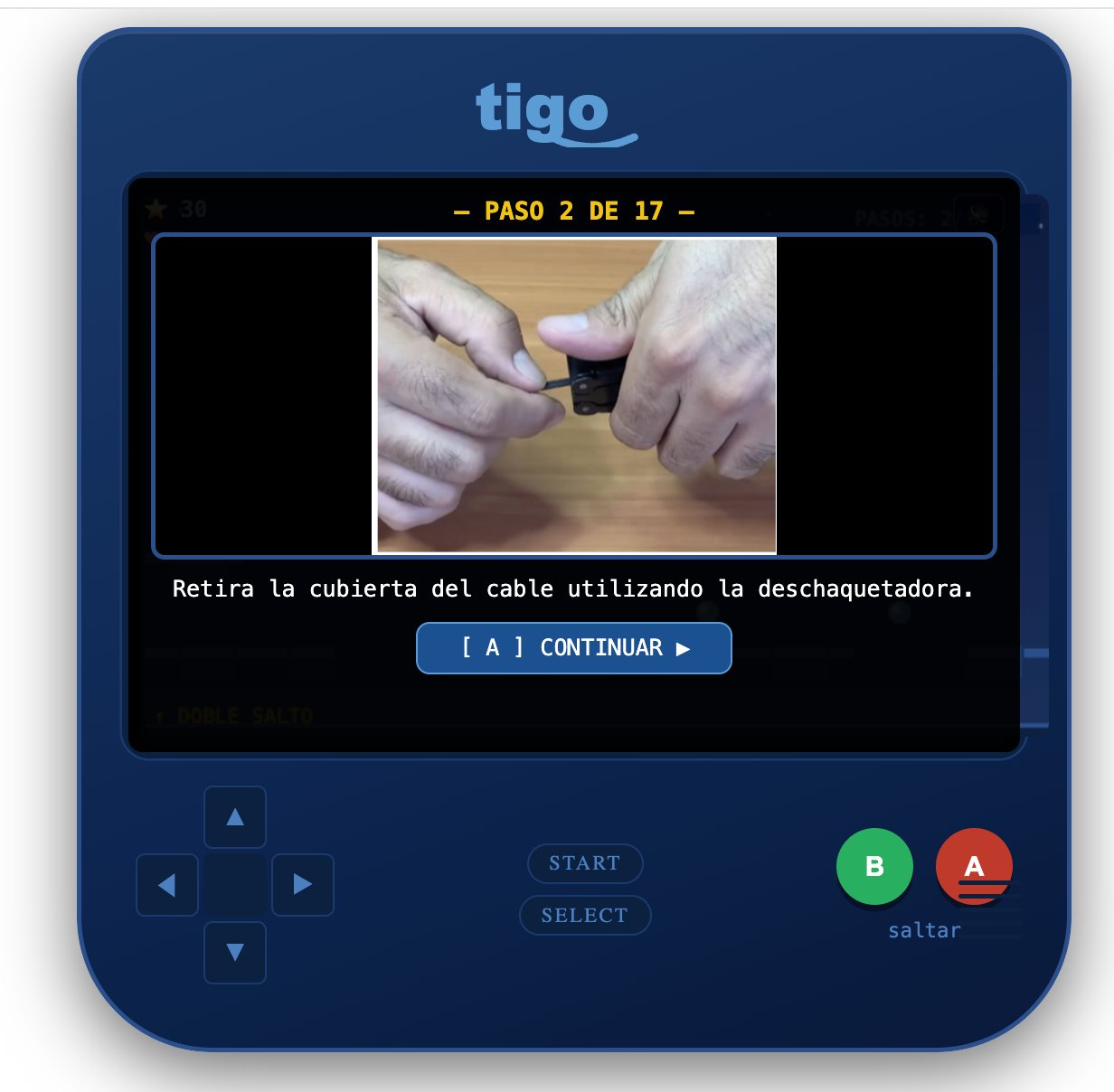 Pantalla de contenido con imagen del proceso y botón continuar